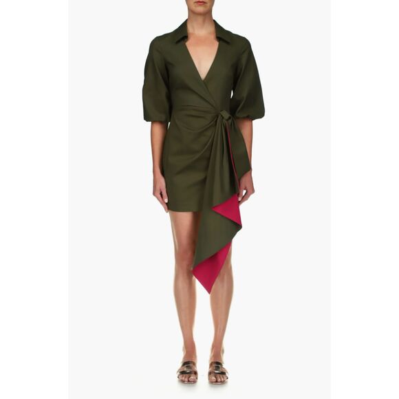 NWT One33 Social Two-Tone Sash Detail Cotton Blend Minidress Women's Size 6 - Picture 1 of 14